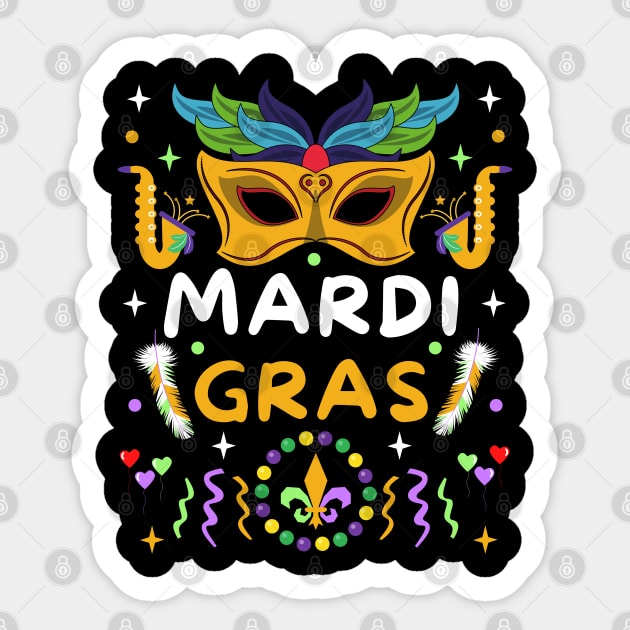 Mardi Gras Sticker by TeeGuarantee